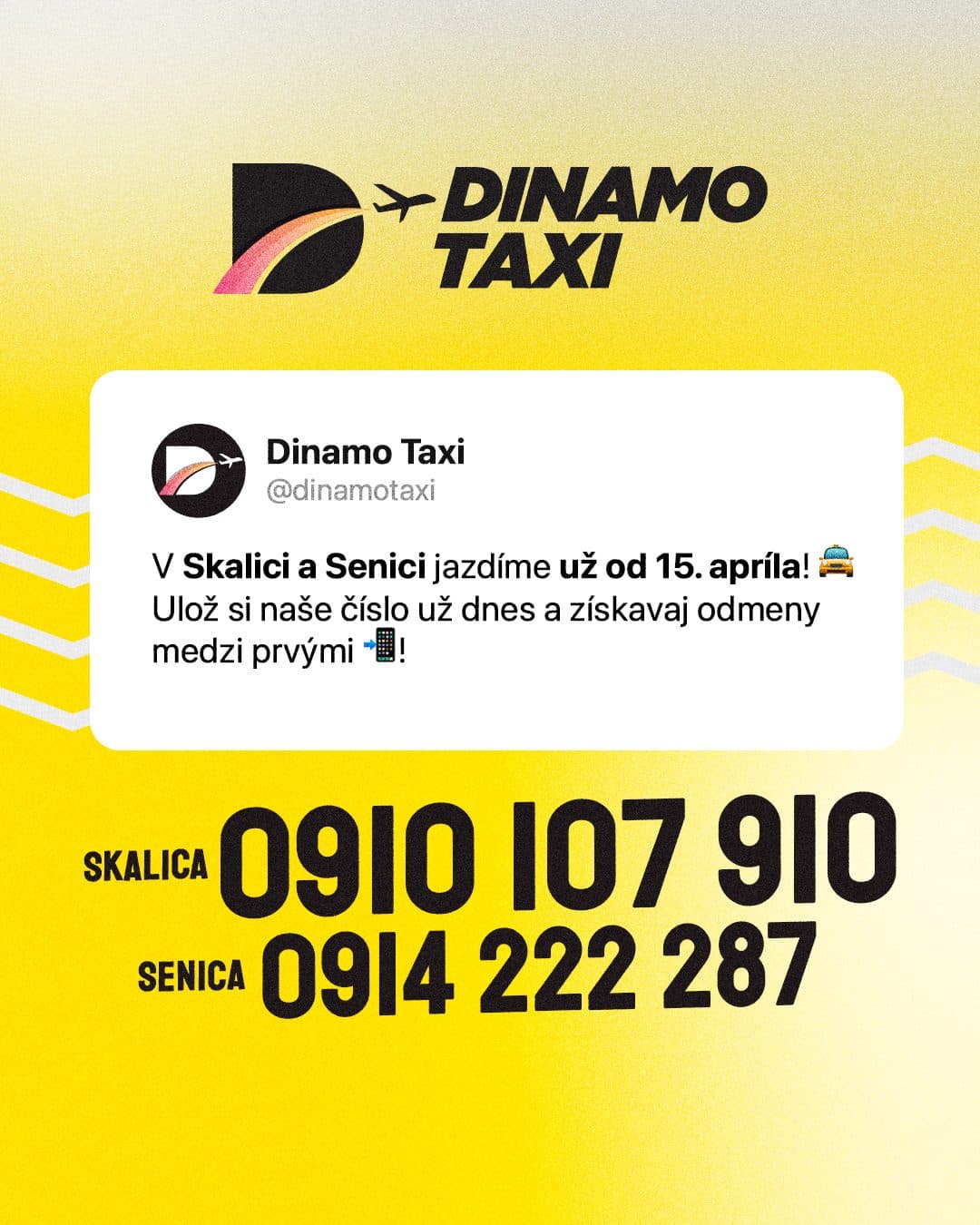 V Skalici a Senici jazdíme od 15. apríla. Uložte si naše číslo.
