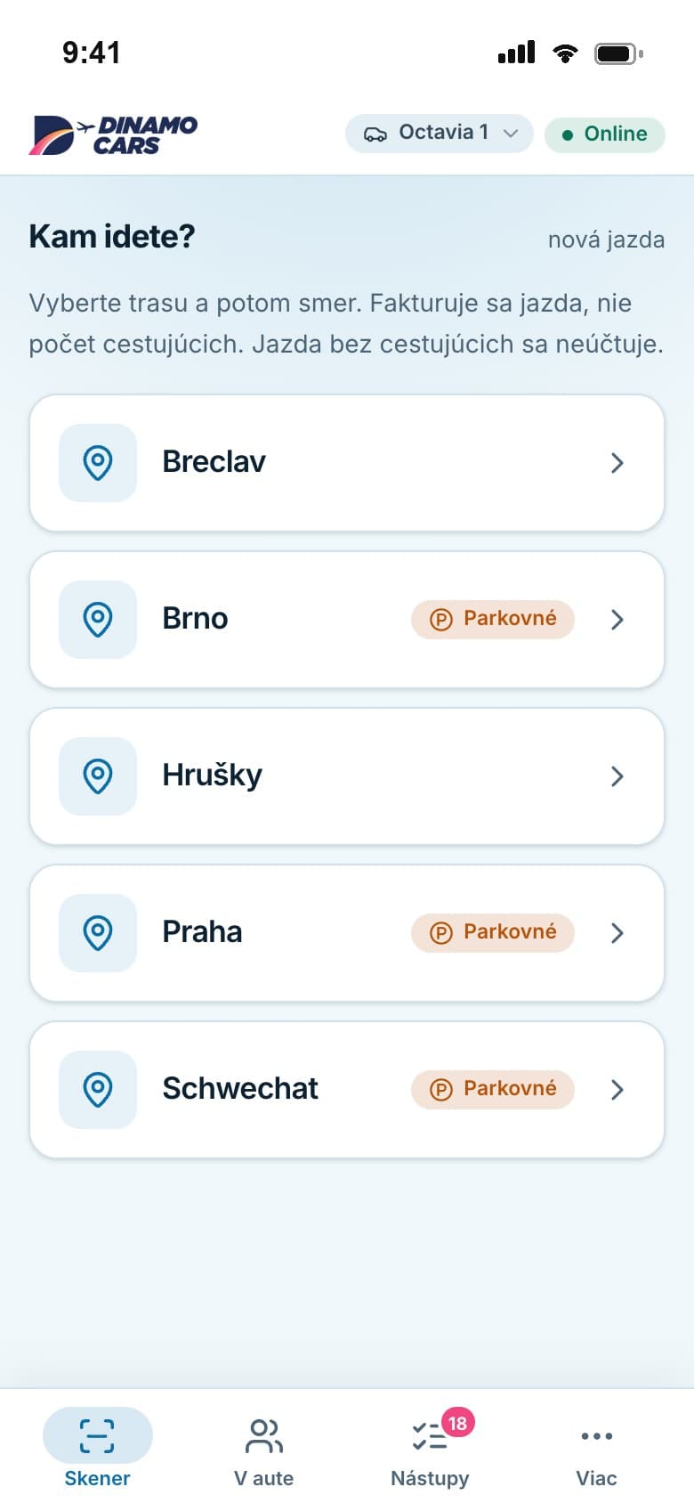 Appka pre vodiča. Funguje aj bez signálu.